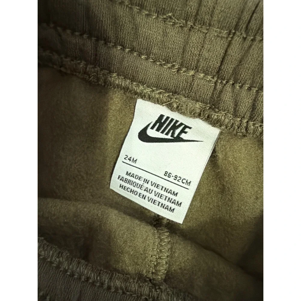 NWT Nike Jogger Pants Kids 24M Olive Green Fleece‎ Sweatpants L288-F84